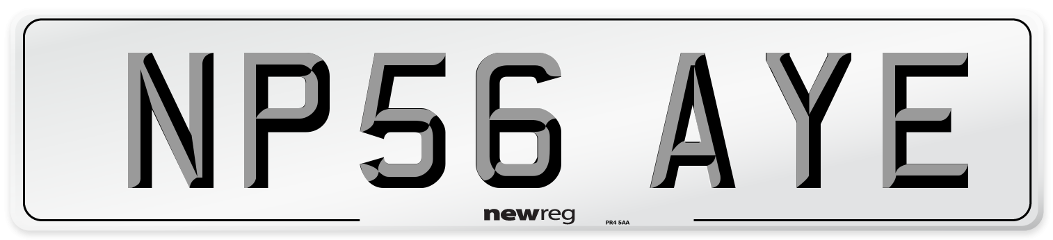 NP56 AYE Number Plate from New Reg